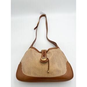 1986 Vintage RARE Gucci Interlocking G Mesh & Leather Shoulder Bag